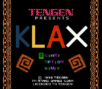 Klax (USA) (Beta) (Unl) screen shot title